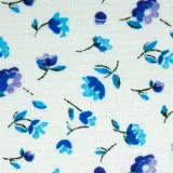 Тканина ситець набивний д.14 квіточки бірюзові, фіолетові